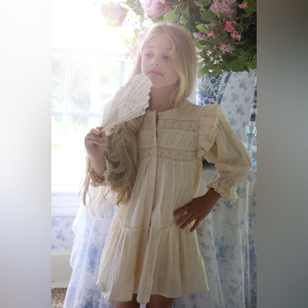 LoveShackFancy Girl’s Cream Dress Size 8-9Y NWT